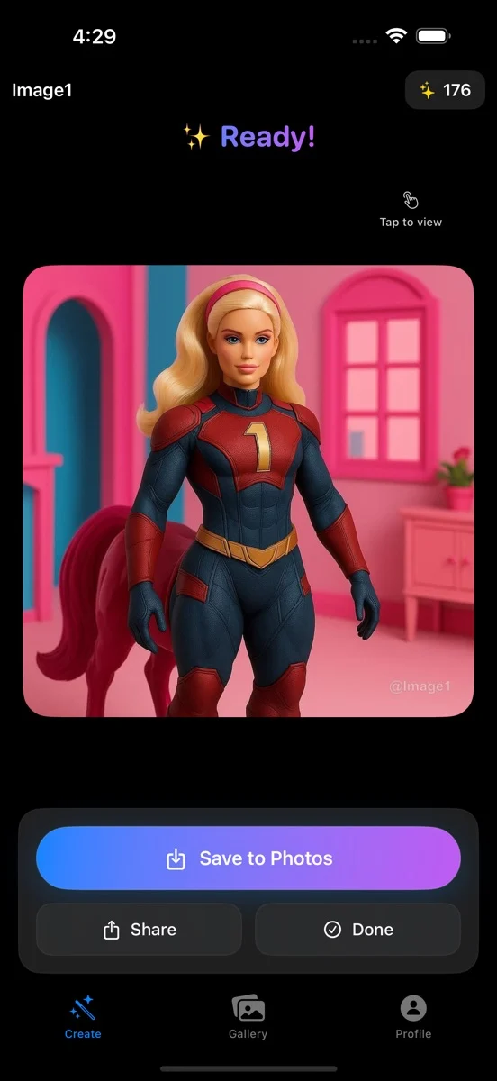 An AI transformation in the Image1 photo editor